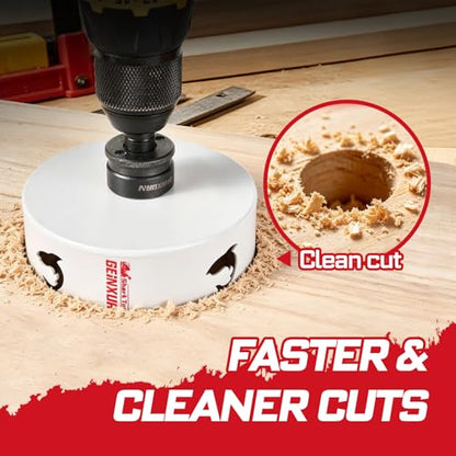 6 Inch(152mm) Hole Saw, 1PC HSS Bi-Metal Hole Saw Kit with Shark Tooth Hole Cutter for Wood,Drywall, PVC Boards and Thin Metal (1 PCS 6")