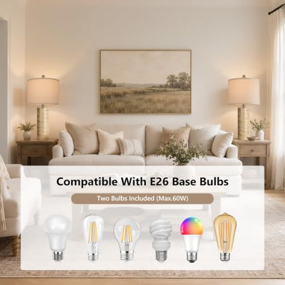 26'' Resin Table Lamps with Stone Look