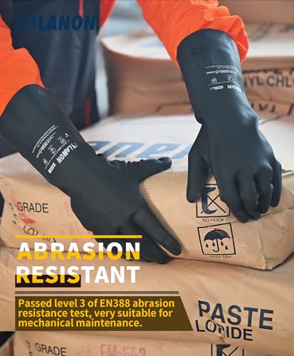 LANON 2 Pair Rubber Chemical Resistant Gloves