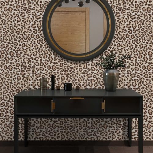 Cheetah Print Wallpaper Room Decor Brown Leopard Peel and Stick Wallpaper