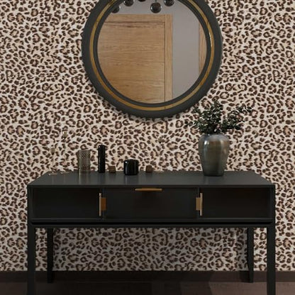 Cheetah Print Wallpaper Room Decor Brown Leopard Peel and Stick Wallpaper