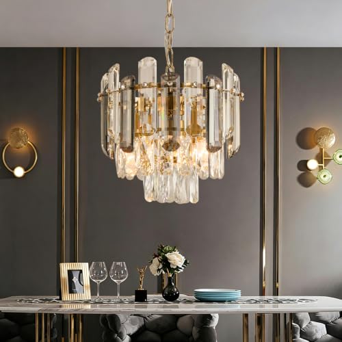31.5" Gold Crystal Chandeliers for Dining Room