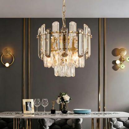 31.5" Gold Crystal Chandeliers for Dining Room