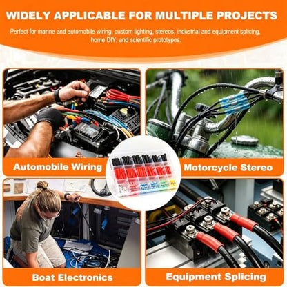 300 PCS Solder Seal Wire Connectors with 1800W Heat Gun Kit Overheat Protection Waterproof Heat Shrink Wire Connectors