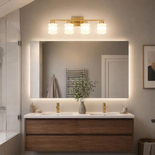 Modern Bathroom Light Fixtures (Gold / 4-Light)