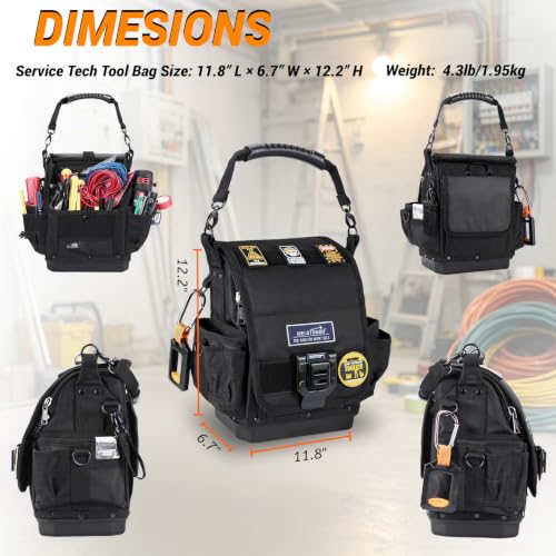 Electrician Tool Bag HVAC Tool Bags with Hard Bottom