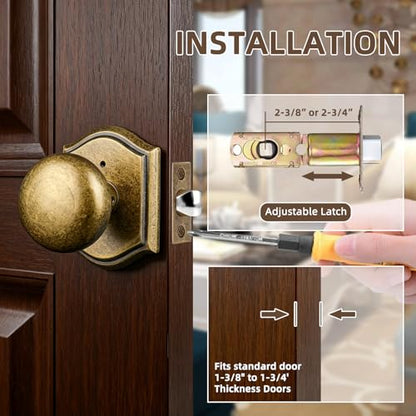 Antique Brass Privacy Door Knob for Bedroom and Bathroom