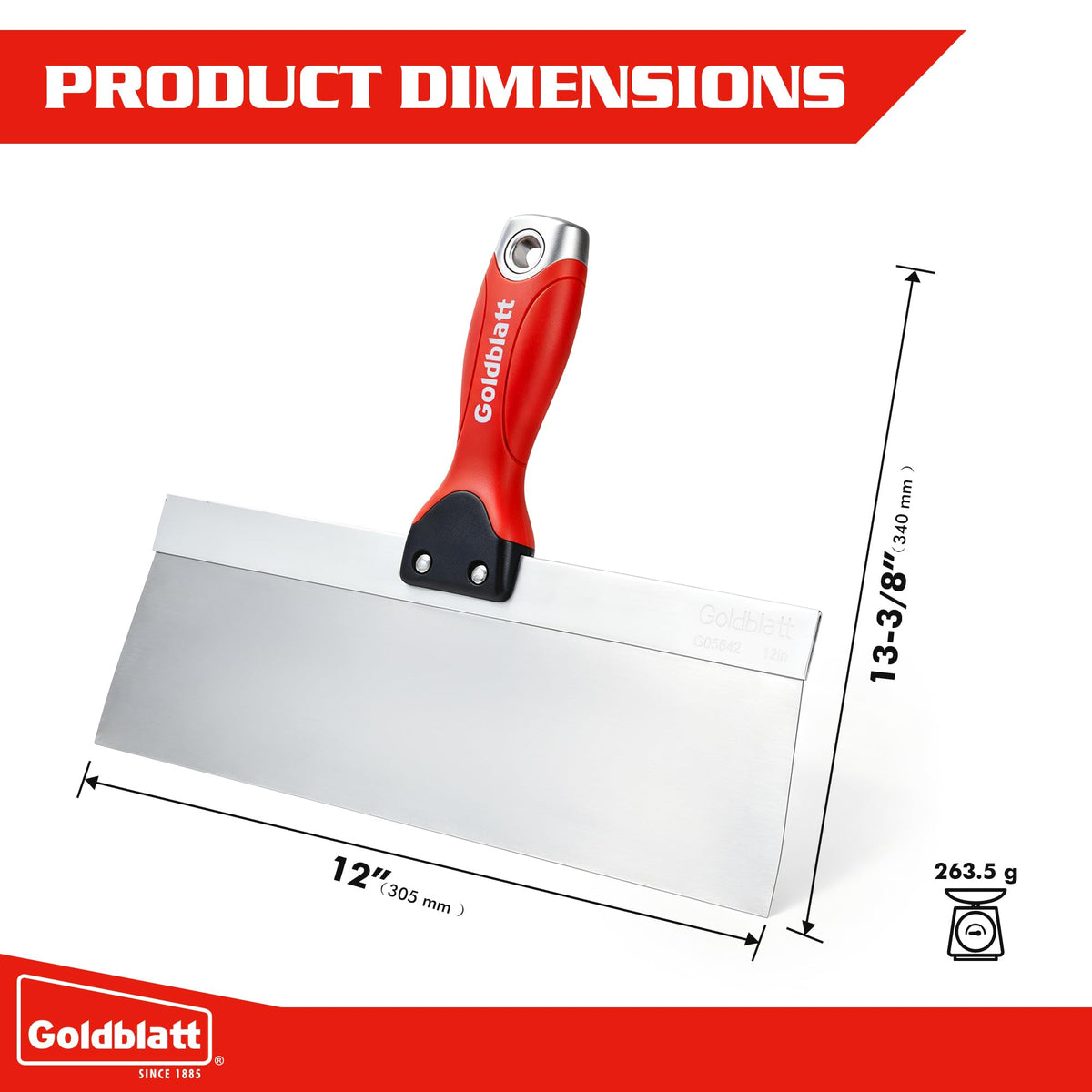 12" Stainless Steel Drywall Taping Knife (12")