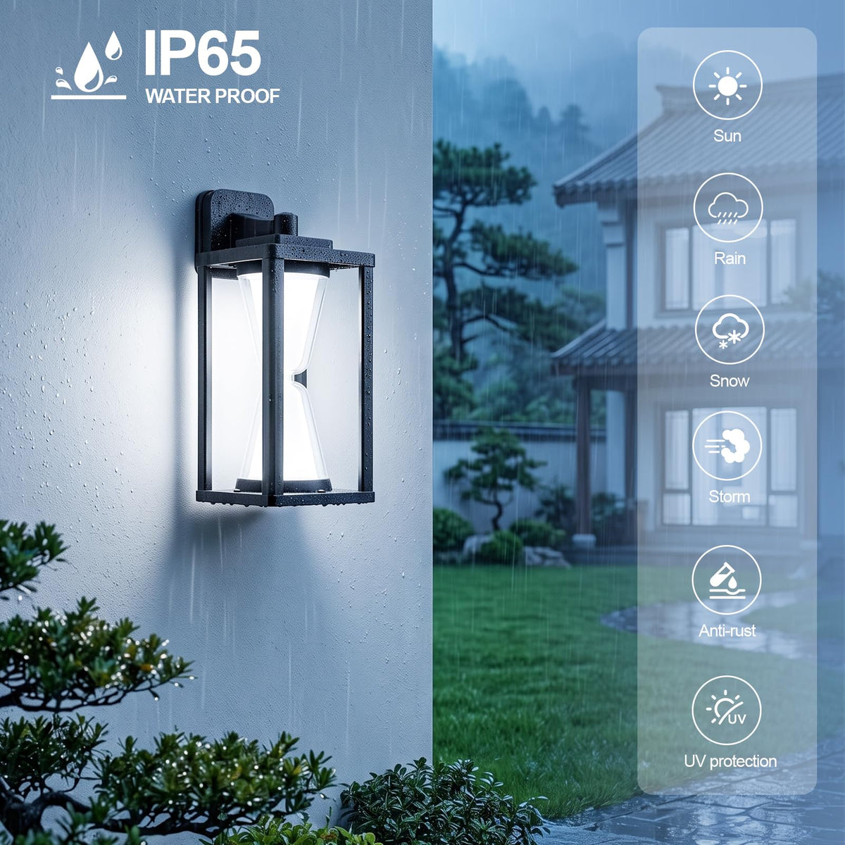 E26 Outdoor wall Light 30W (1/30w/6000k/Black/E26)