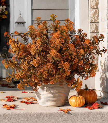 Faux Outdoor Plants Artificial Plants for Outdoors Fall Decor (Autumn Yellow)