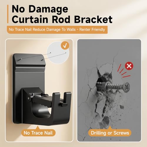 Universal Heavy Duty Curtain Rod Brackets