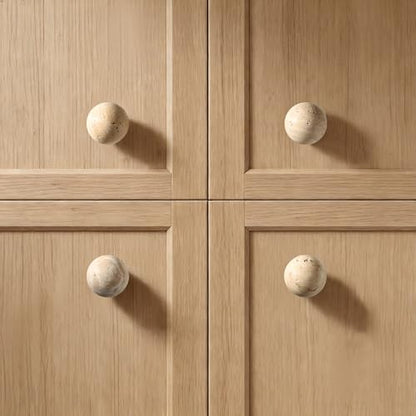 Natural Marble Round Cabinet Knobs