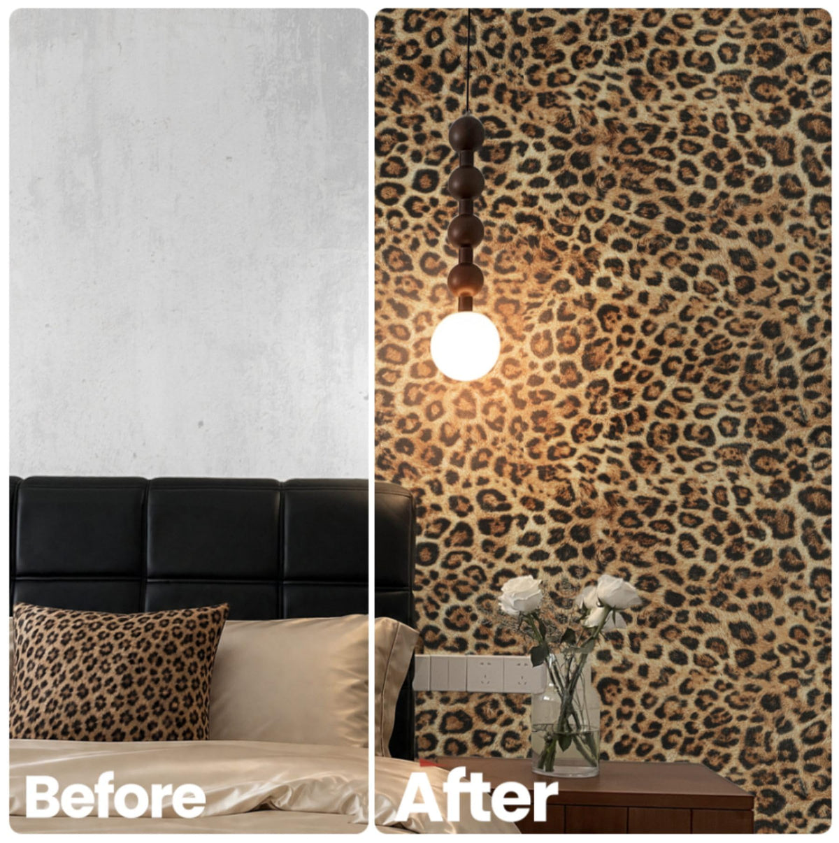 Cheetah Print Wallpaper Room Decor Brown Leopard Peel and Stick Wallpaper (Cheetah / 17.3" x 393.7")