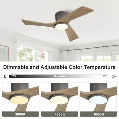 Flush Mount Ceiling Fan with Light 36"