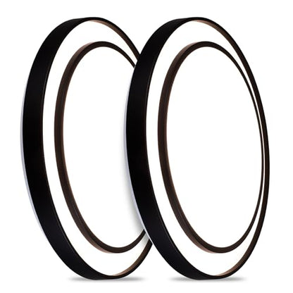 20 Inch LED Flush Mount Ceiling Light 2 Pack (Black / 20Inch-2pack)