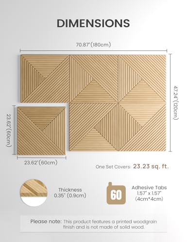 6 Pack Large Felt Bulletin Board (Natural Oak/Facet / Fine-stripe 6-pack)