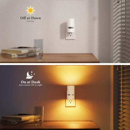 Night Lights Plug into Wall (White-Amber / 2 Pack)
