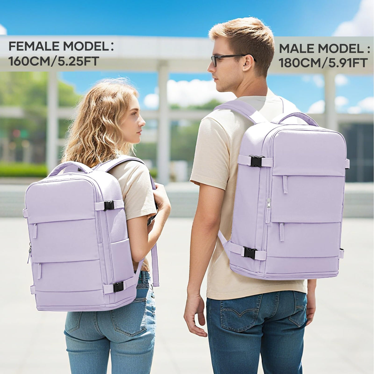 Large Travel Backpack For Women Men (Purple / 30 liters)