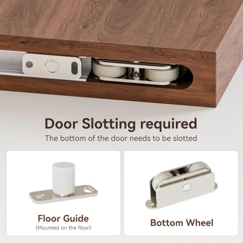 Concealed Sliding Barn Door Hardware with Soft Close Mechanism