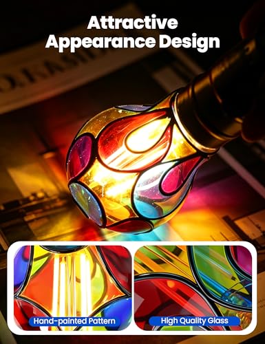 Stained Glass Light Bulb (Pink Tone Color)