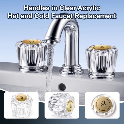 4 Pack Clear Acrylic Shower Knob Replacement Compatible with Delta Delex Peerless Faucets