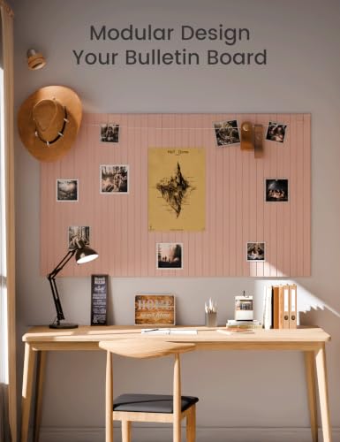48" x 36" Large Felt Bulletin Board (Pink / Fine-stripe 12-pack)