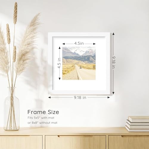 8x8 Solid Wood Frame Set of 2 (White Wood Grain / 8x8)