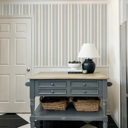 Striped Wallpaper (Gray / 17.3"x118")