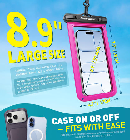 Waterproof Phone Pouch (2-Pack Bright Red)