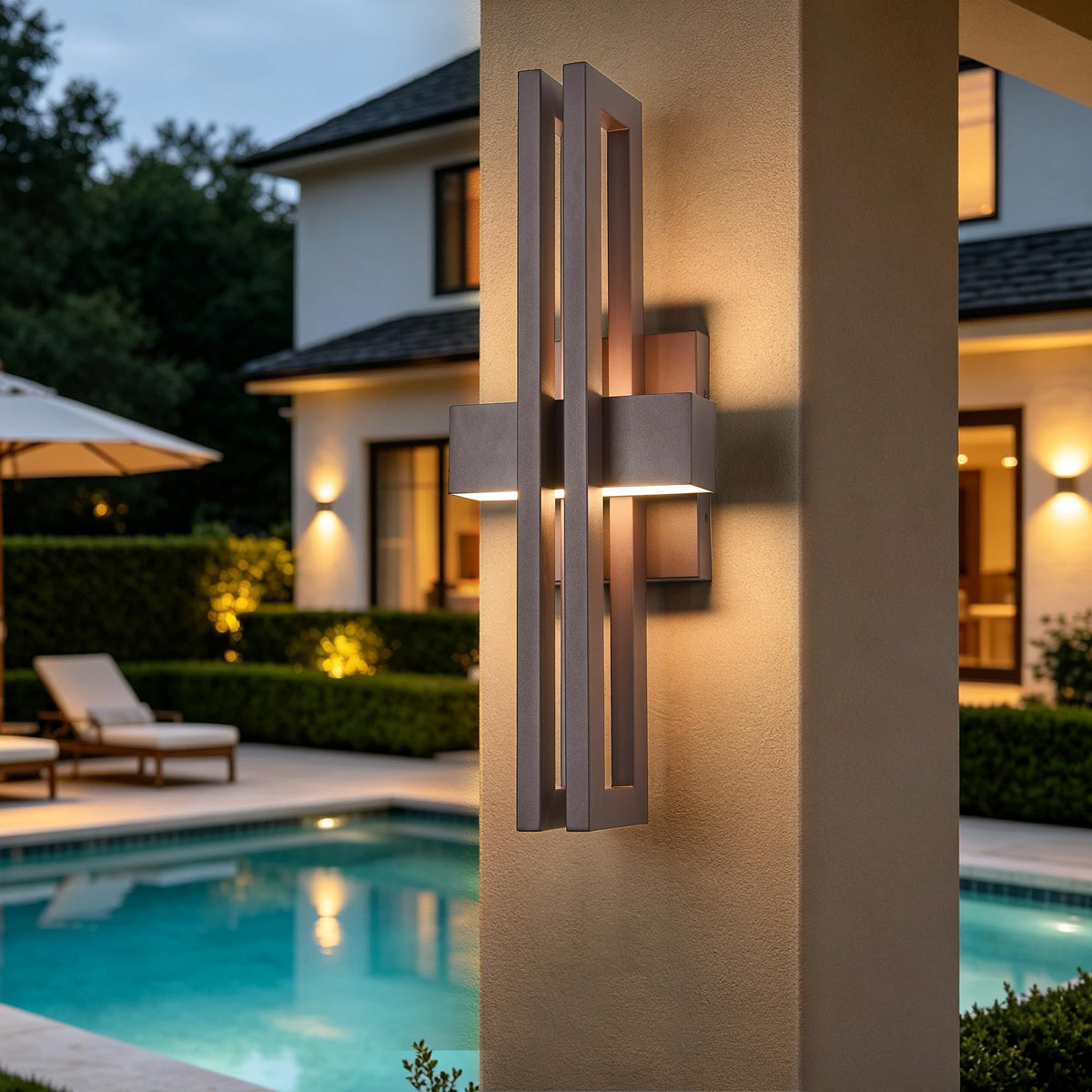 Modern 23" LED Outdoor Wall Sconce (1Pack Large 23"H Textured Bronze)