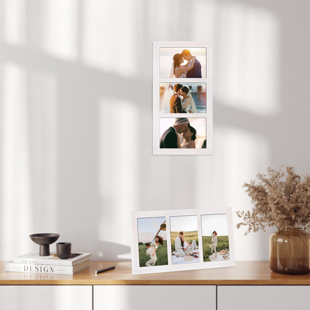4x6 Collage Picture Frames (Rustic White / 7x13.5in (1Pack))