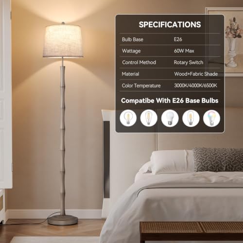 Real Wood Floor Lamps for Living Room