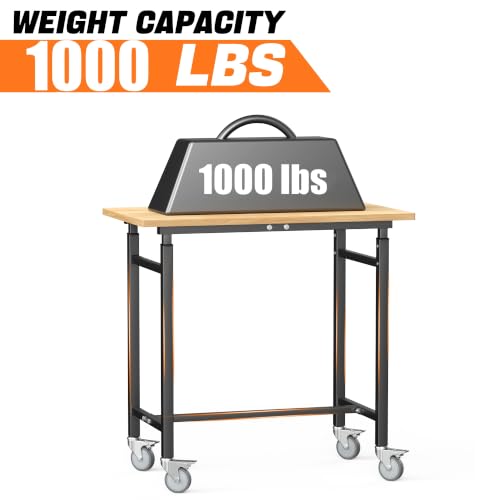 Adjustable Workbench with Rubberwood Top