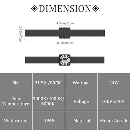 2 Pack 3 Colors Outdoor Wall Light