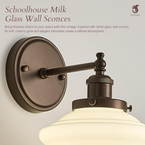 Milk Glass Wall Sconces Hardwired Wall Lamp Bathroom Vanity Light Bedroom Wall Sconces