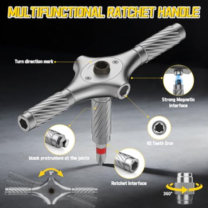 Magnetic Screwdriver Set with 4 Handles