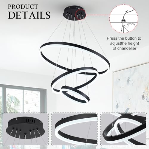 Modern Chandelier LED Dimmable LED Pendant Light for Dining Room Light Fixture