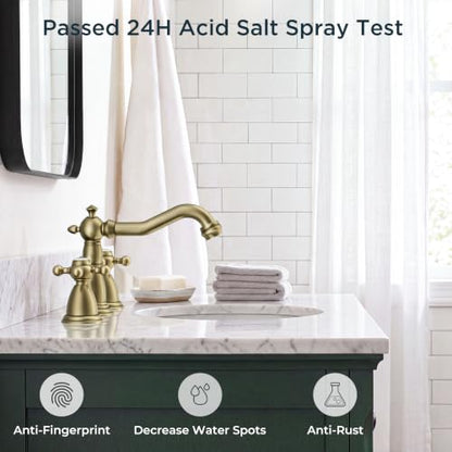 Bathroom Faucet 3 Hole Vintage 8 inch Widespread Sink Faucets
