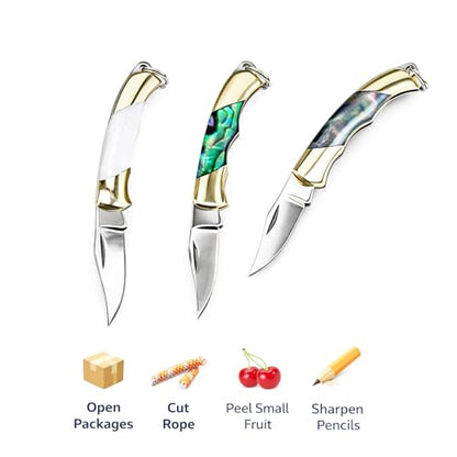 Mini Folding Pocket Knife with Shell Handle
