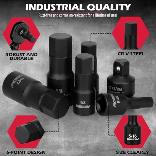 Hex Bit Impact Socket Set (36-Piece Hex Impact (SAE/Metric))