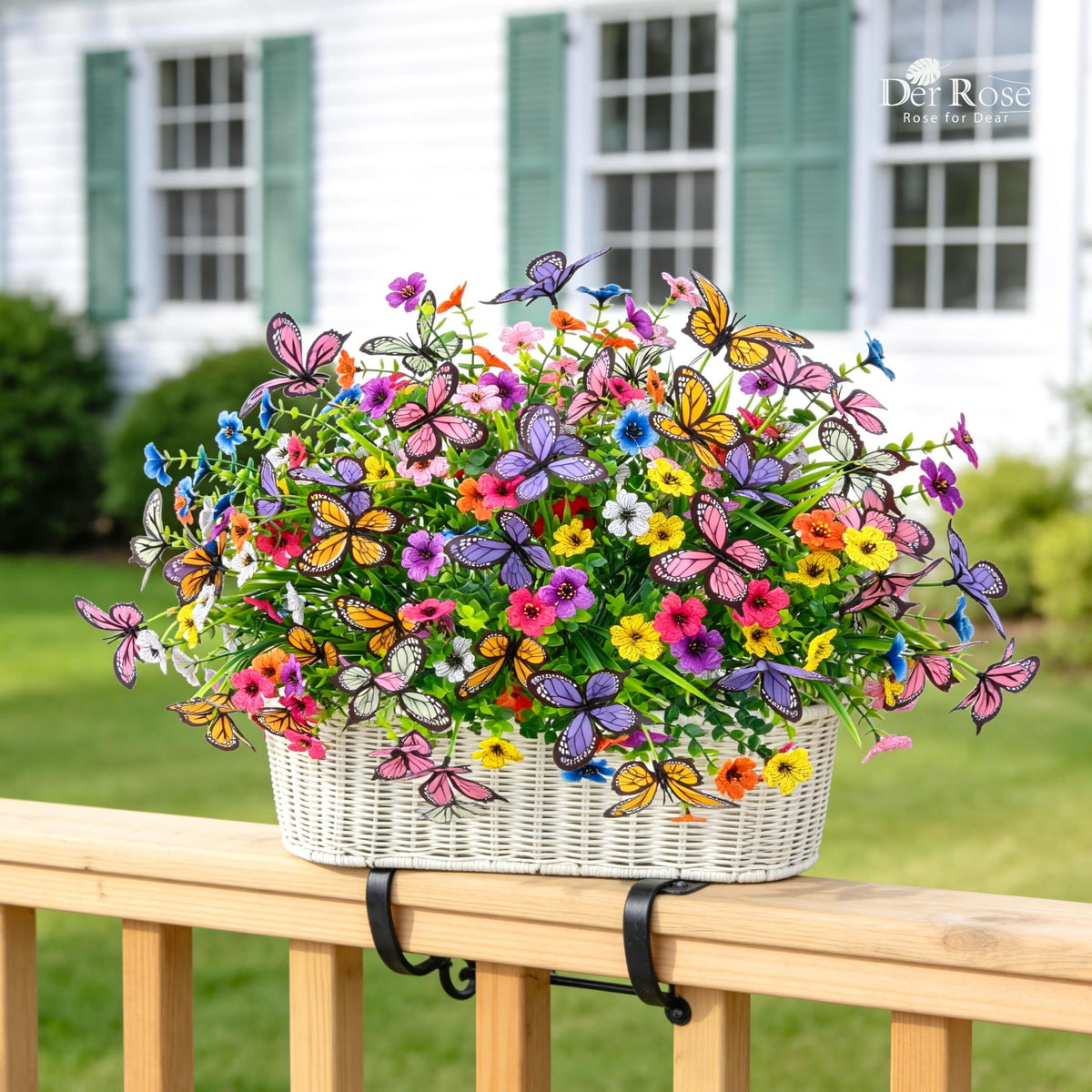 12Pcs Artificial Flowers for Outdoors with Large Fake Butterfly Flowers