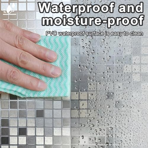 Metallic Brushed Texture Peel and Stick Wallpaper 17.72in x 118in Thick Vinyl Self Adhesive with Air Guide Slot Removable Contact Paper for Kitchen Backsplash