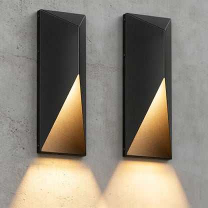 Black LED Outdoor Wall Light 2 Packs