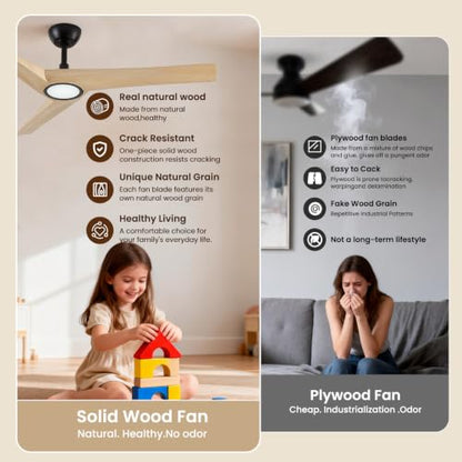 Wood Ceiling Fan with Light