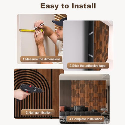 Teak Wood Grain 3D Wall Panels with Adhesive