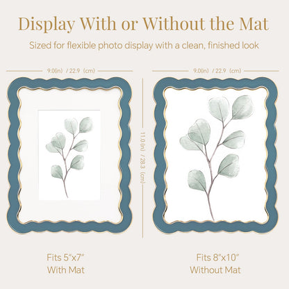 8x10 Scalloped Wavy Metal Picture Frame (Still Water Blue / 8x10)