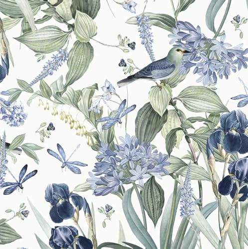 Brid and Floral Peel and Stick Wallpaper Flower Contact Paper Removable Wallpaper Peel and Stick