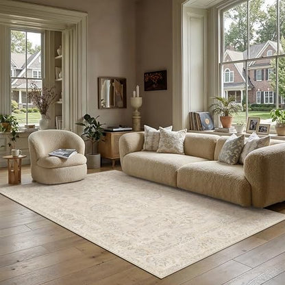 6x9 Light Cream Neutral Area Rug (Cream / 6' x 9' (Rectangular))