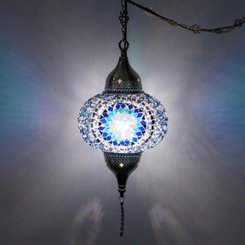 Turkish Moroccan Mosaic Pendant Light (Blue2)