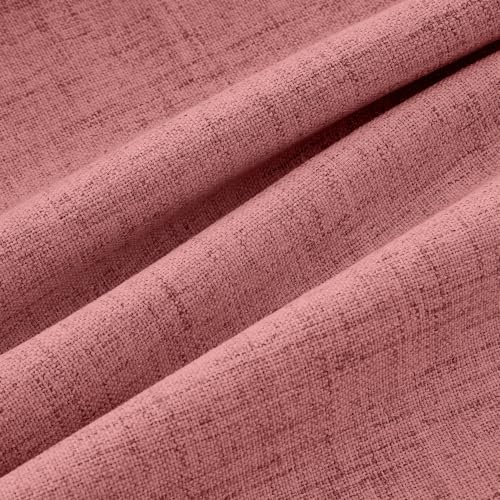 100% Blackout Linen Curtains 2 Panels Set for Bedroom Solid Luxury Decor Thermal Insulation Room Darkening Back Tab Rod Pocket Drapes for Living Room Nursery